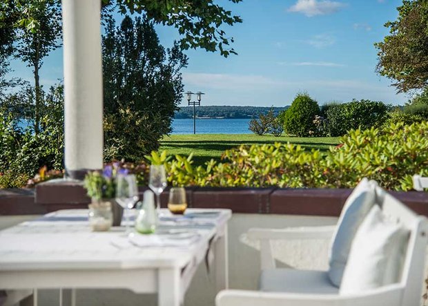 Blick vom Restaurant Felix auf die Förde ©Strandhotel Glücksburg